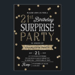 Invitación a la 21ª fiesta sorpresa del Purpurina<br><div class="desc">Esta moda y elegante invitación del 21º cumpleaños de Surprise Party presenta un elegante purpurina rosa de oro con una moderna tipografía. Color de fondo Personalizar para coincidir con el color del tema del evento. Para una invitación aún más memorable, seleccione una forma cortada, papel texturado o papel de doble...</div>