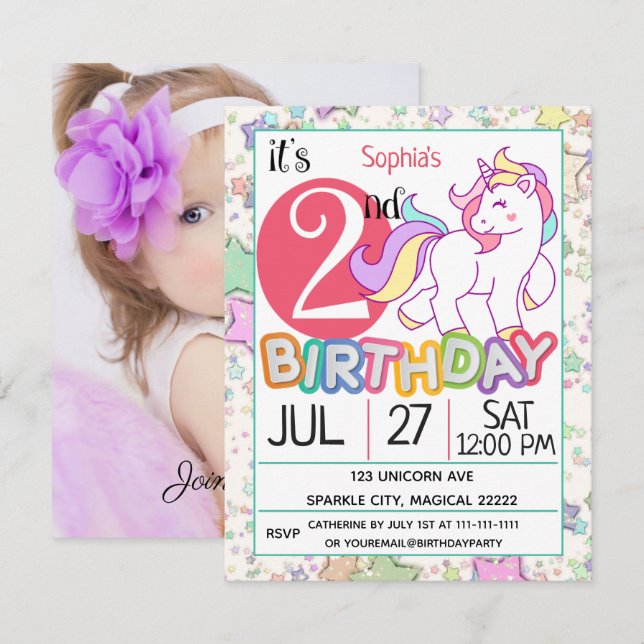 Invitación a la 2da fiesta de cumpleaños de Unicor (Anverso / Reverso)