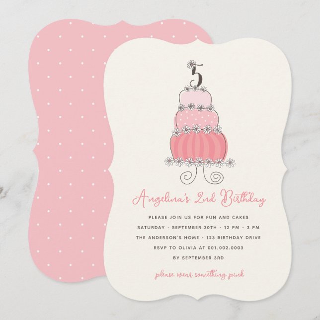Invitación a la 5ª fiesta de cumpleaños de Chica d (Anverso / Reverso)