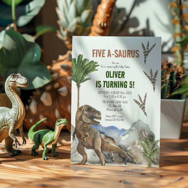 Invitación a la 5ª fiesta de cumpleaños de Dinosau (Subido por el creador)