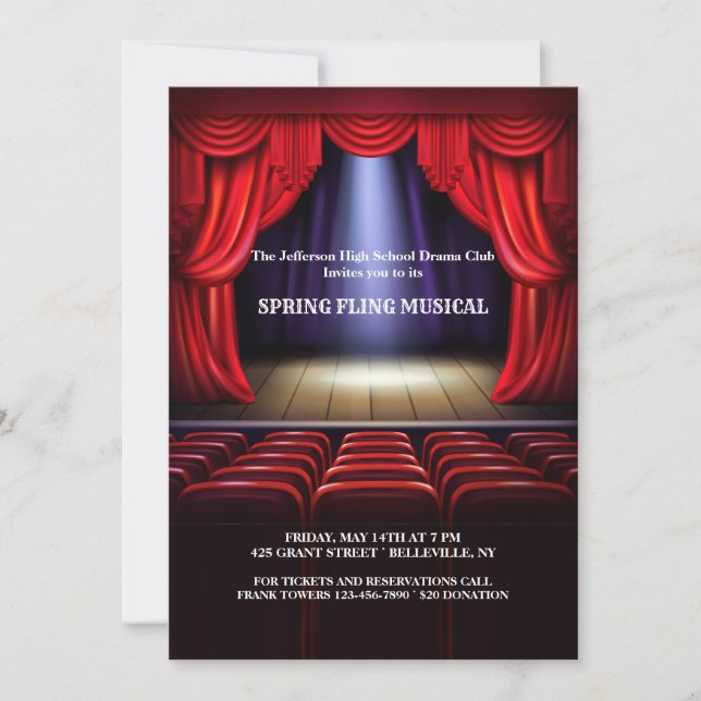 Invitación a la actuación en el escenario del teat (Anverso)