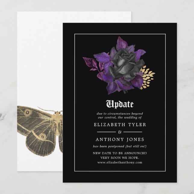 Invitación a la actualización del Boda gótico de H (Anverso / Reverso)