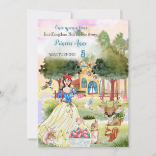 Invitación a la acuarela de cumpleaños de la princ