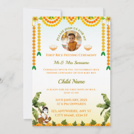 Invitación a la alimentación de arroz, tarjeta Ann