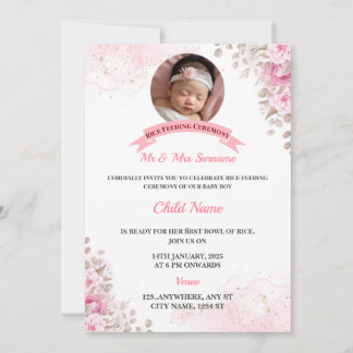 Invitación a la alimentación de arroz, tarjeta Ann