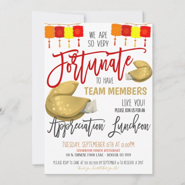 Invitación a la apreciación de Fortune Cookie (Anverso)