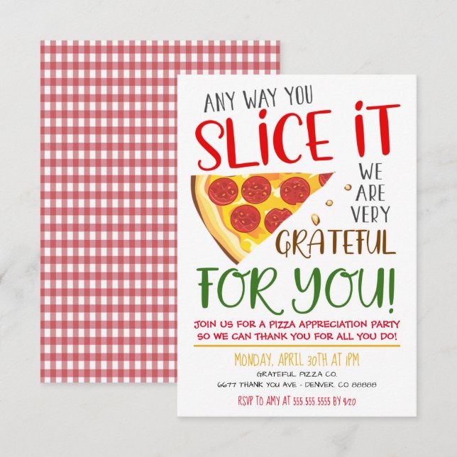 Invitación a la Apreciación Pizza (Anverso / Reverso)