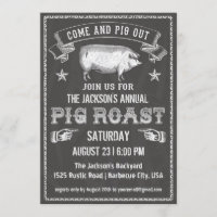 Invitación a la asada de cerdo con vintage en Chal