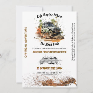 Invitación a la aventura de coche fuera de carrete