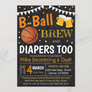 Invitación a la Baby Shower de baloncesto y cervez