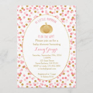 Invitación a la Baby Shower de calabaza pequeña -