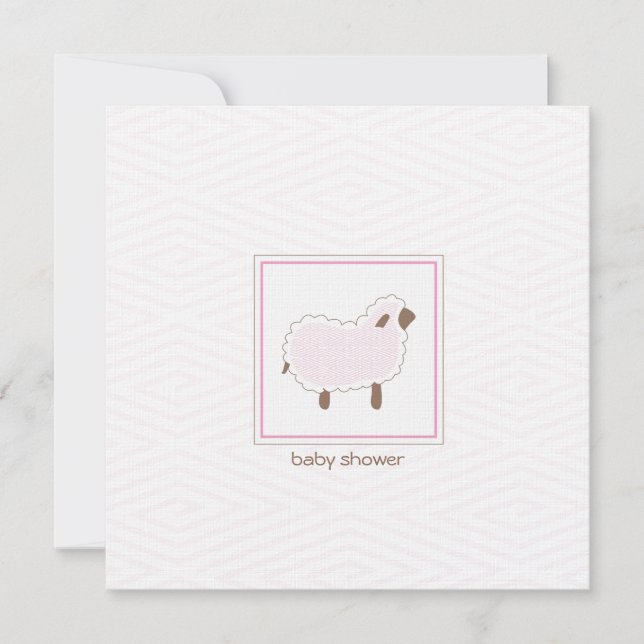 Invitación a la Baby Shower de cordero pequeño (Anverso)