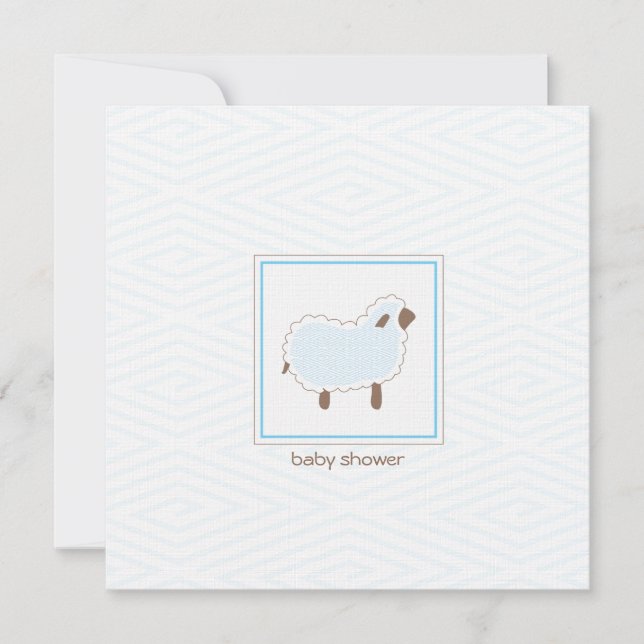 Invitación a la Baby Shower de cordero pequeño (Anverso)