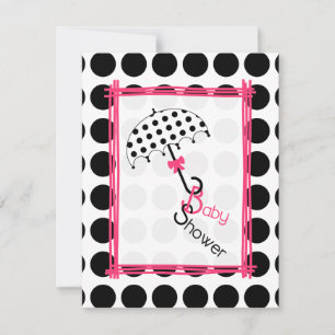 Invitación a la Baby Shower del Paraguas Polka Dot