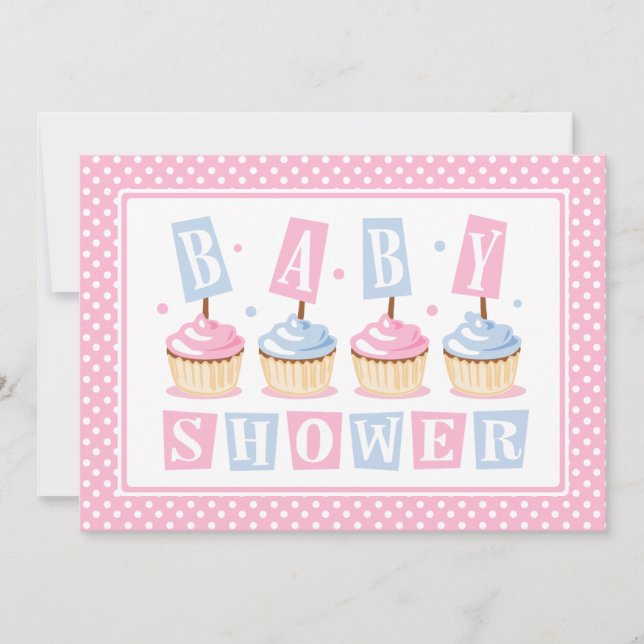Invitación a la Baby Shower del pastel (Anverso)