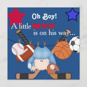 Invitación a la Baby Shower Deportiva Infantil