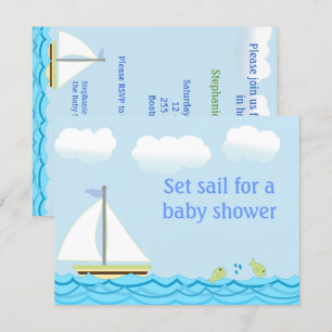 Invitación a la Baby Shower en velero