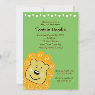 Invitación a la Baby Shower Lion Lion Little 5 x 7