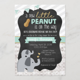 Invitación a la Baby Shower Little Peanut
