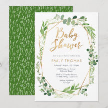Invitación a la Baby Shower sobre la energía verde