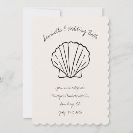 Invitación a la Bachelette de Seashells y Boda Bel