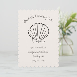 Invitación a la Bachelette de Seashells y Boda Bel