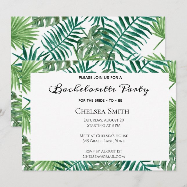Invitación a la Bachelorette (Anverso / Reverso)