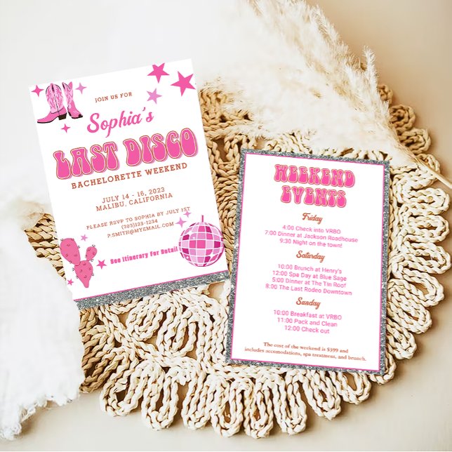Invitación a la Bachelorette de Cowgirl Disco (Subido por el creador)