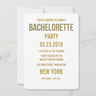 Invitación a la Bachelorette de la tipografía Purp
