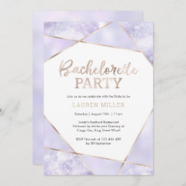 Invitación a la Bachelorette de Morado y Oro