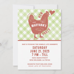 Invitación a la Bachelorette de Pollo Fiesta Hen