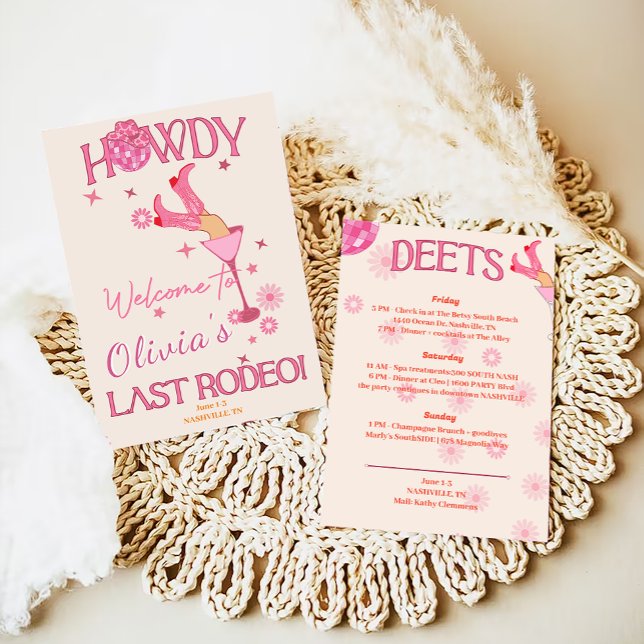 Invitación a la Bachelorette de Rodeo Rosa Último (Subido por el creador)