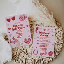 Invitación a la Bachelorette de Rodeo Último Rojo