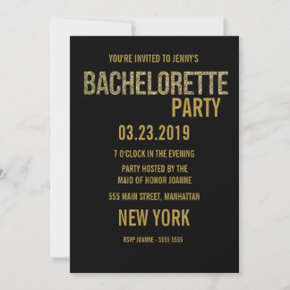 Invitación a la Bachelorette para la tipografía de