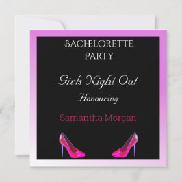 Invitación a la Bachelorette Party Black Red Shoes