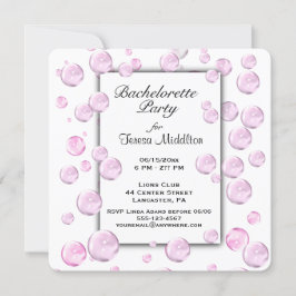 Invitación a la Bachelorette Party Bubbles rosados