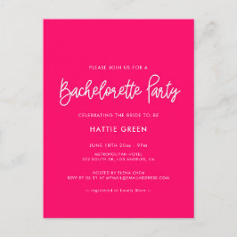 Invitación a la Bachelorette Party de caligrafía m