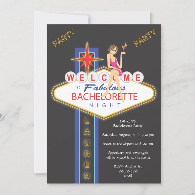 Invitación a la Bachelorette Party Night Out de lo (Anverso)