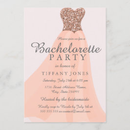 Invitación a la Bachelorette Purpurina de Coral Pe