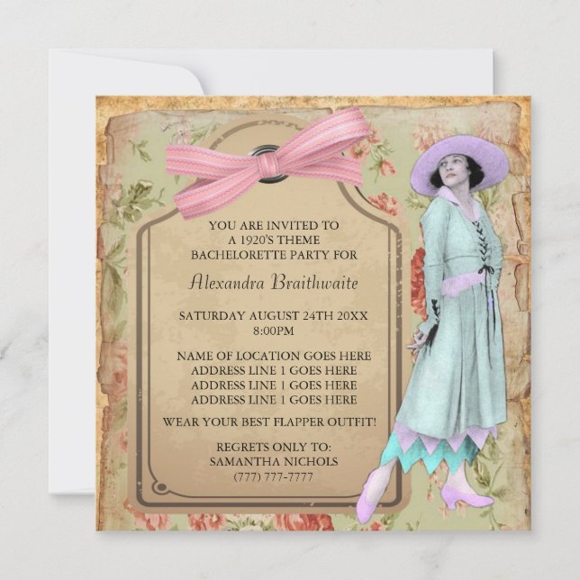 Invitación a la Bachelorette Temática de los años  (Anverso)