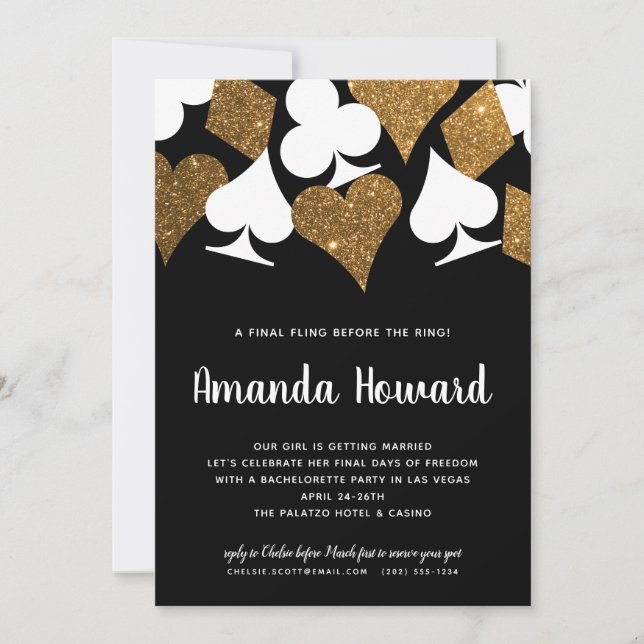 Invitación a la Bachelorette Theme Party de Purpur (Anverso)