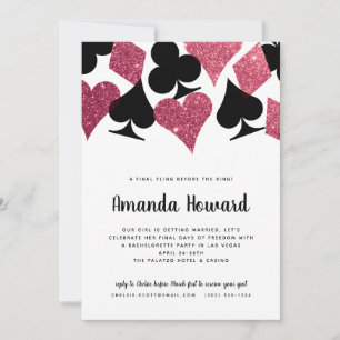 Invitación a la Bachelorette Theme Party Purpurina