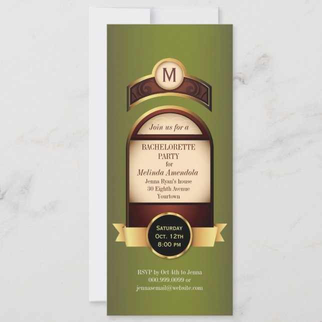 Invitación a la bachillerato con etiqueta dorada (Anverso)