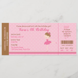Invitación a la Ballerina (Ballet Ticket Invita) R
