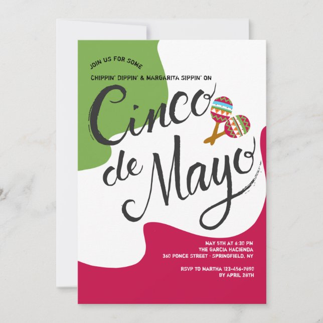Invitación a la bandera de Cinco de Mayo (Anverso)