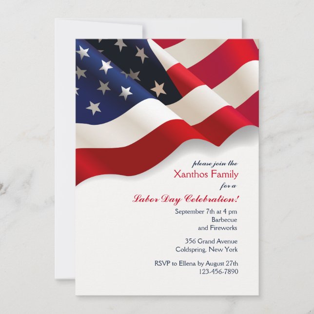 Invitación a la bandera estadounidense (Anverso)