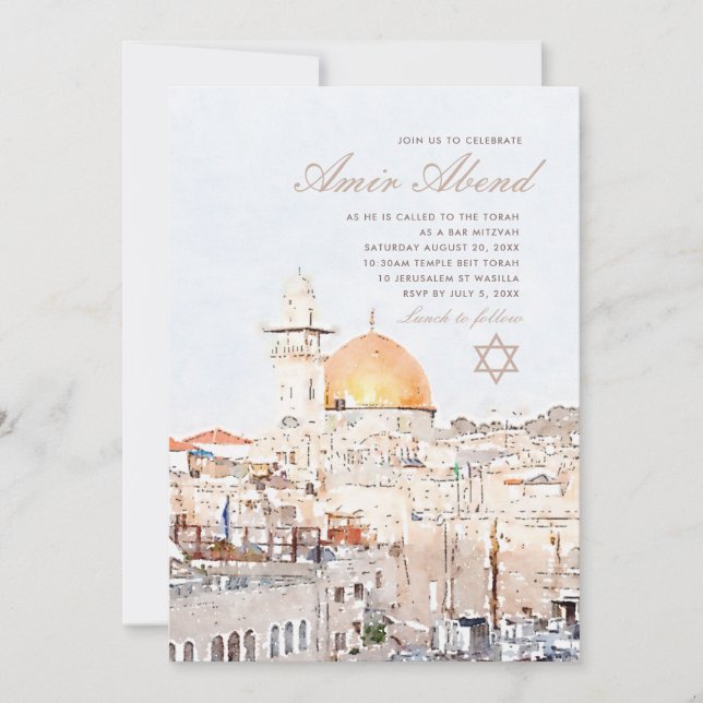 Invitación a la Bar Mitzvah (Anverso)