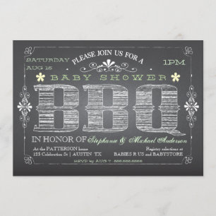Invitación a la barbacoa de Baby Shower Chalkboard