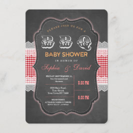 Invitación a la barbacoa de Baby Shower de Chalk G