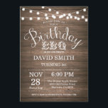 Invitación a la barbacoa de cumpleaños 30 cumpleañ<br><div class="desc">Invitación a la barbacoa de cumpleaños. Fondo rústico de madera de 30 cumpleaños con String Lights. 13. 15. 16. 18. 20. 21. 30. 40. 50. 60. 70. 80. 90. 100. Cualquier edad. Cumpleaños de adultos. Fiesta de cumpleaños de hombre o mujer. Para más personalización, haga clic en el botón "Personalizar"...</div>